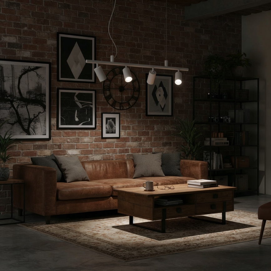 Ideal Lux - Suspension filaire LED DYNAMITE 4xGU10/7W/230V CRI 90 blanc