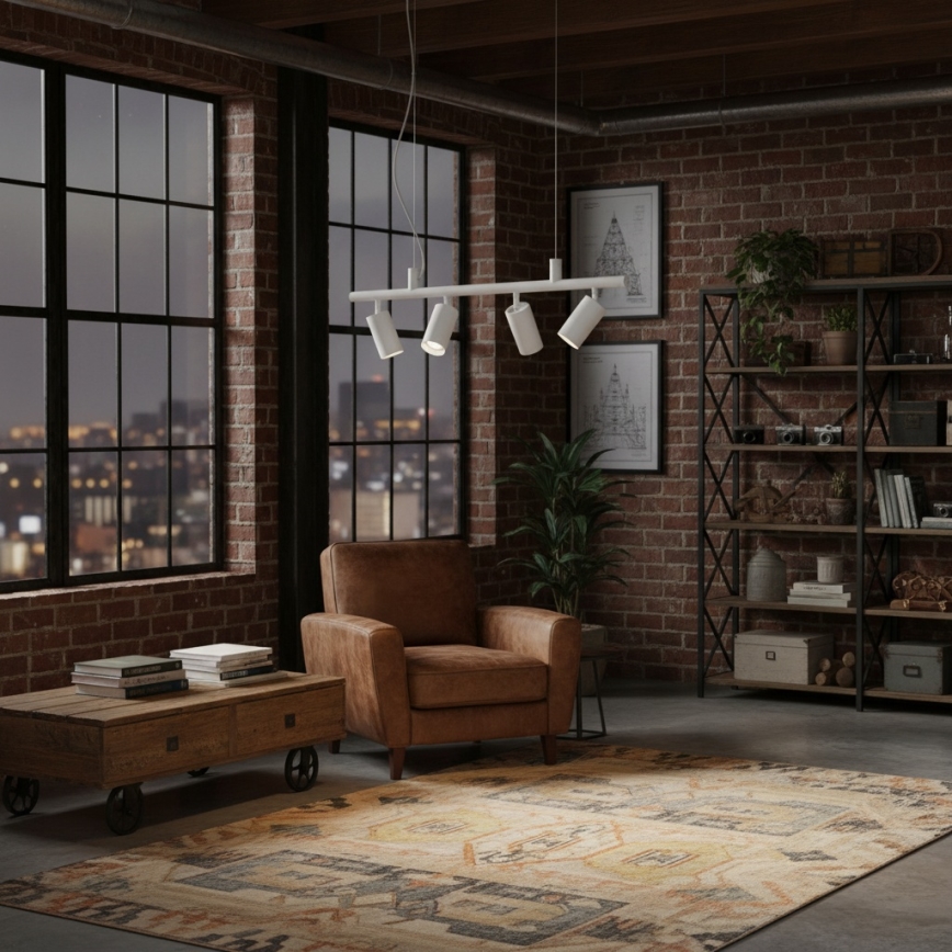 Ideal Lux - Suspension filaire LED DYNAMITE 4xGU10/7W/230V CRI 90 blanc