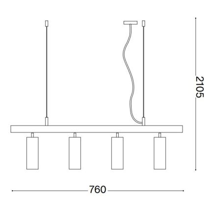 Ideal Lux - Suspension filaire LED DYNAMITE 4xGU10/7W/230V CRI 90 noir