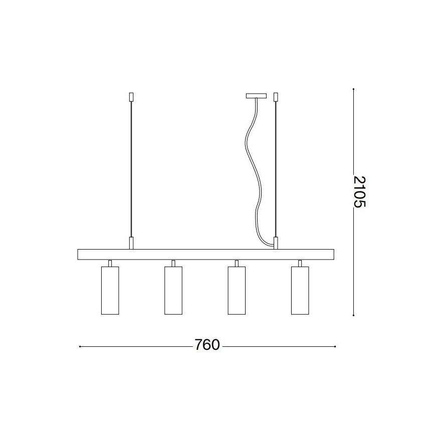 Ideal Lux - Suspension filaire LED DYNAMITE 4xGU10/7W/230V CRI 90 noir
