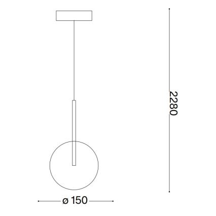 Ideal Lux - Suspension filaire LED EQUINOXE 1xG4/2W/230V d. 15 cm laiton/transparent