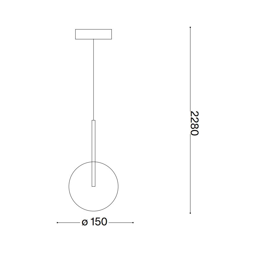 Ideal Lux - Suspension filaire LED EQUINOXE 1xG4/2W/230V d. 15 cm laiton/transparent