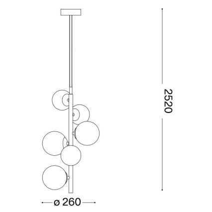 Ideal Lux - Suspension filaire LED PERLAGE 6xG9/3W/230V d. 26 cm doré/fumé