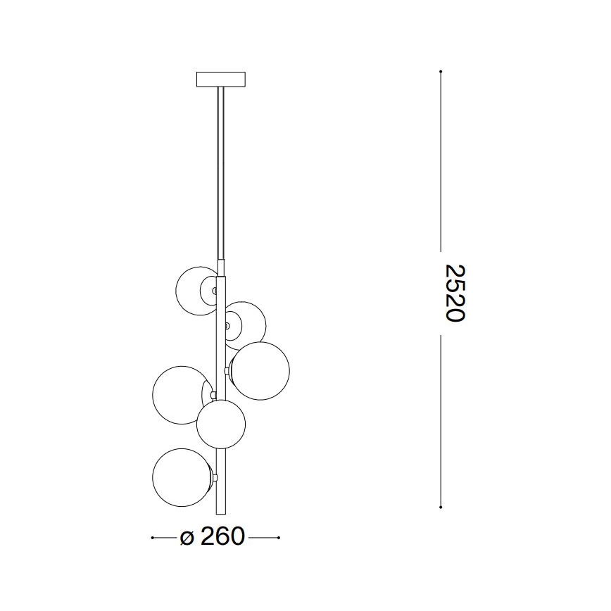 Ideal Lux - Suspension filaire LED PERLAGE 6xG9/3W/230V d. 26 cm doré/fumé