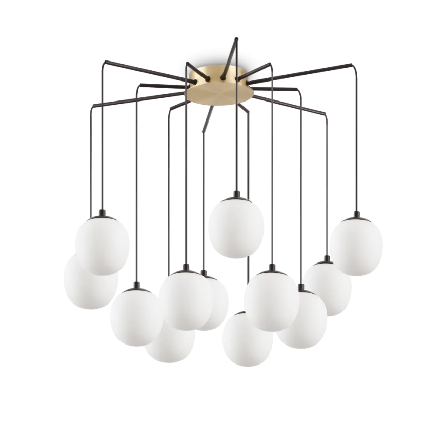 Ideal Lux - Suspension filaire LED RHAPSODY 12xG9/3W/230V laiton