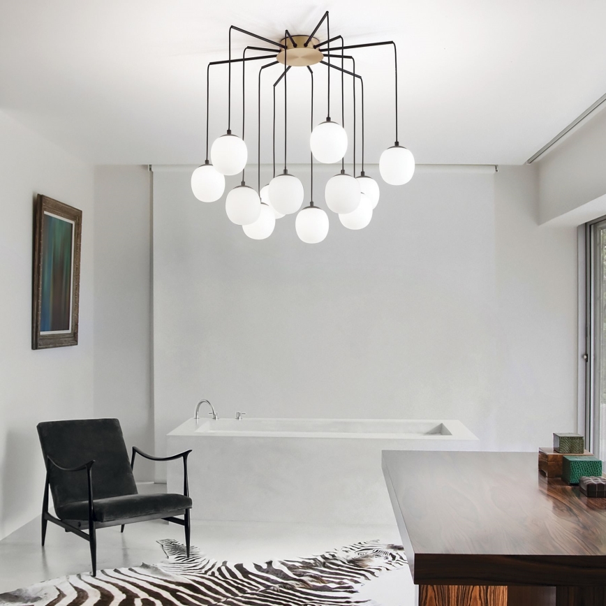 Ideal Lux - Suspension filaire LED RHAPSODY 12xG9/3W/230V laiton