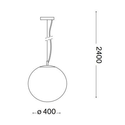 Ideal Lux - Suspension filaire MAPA 1xE27/42W/230V d. 40 cm gris/fumé