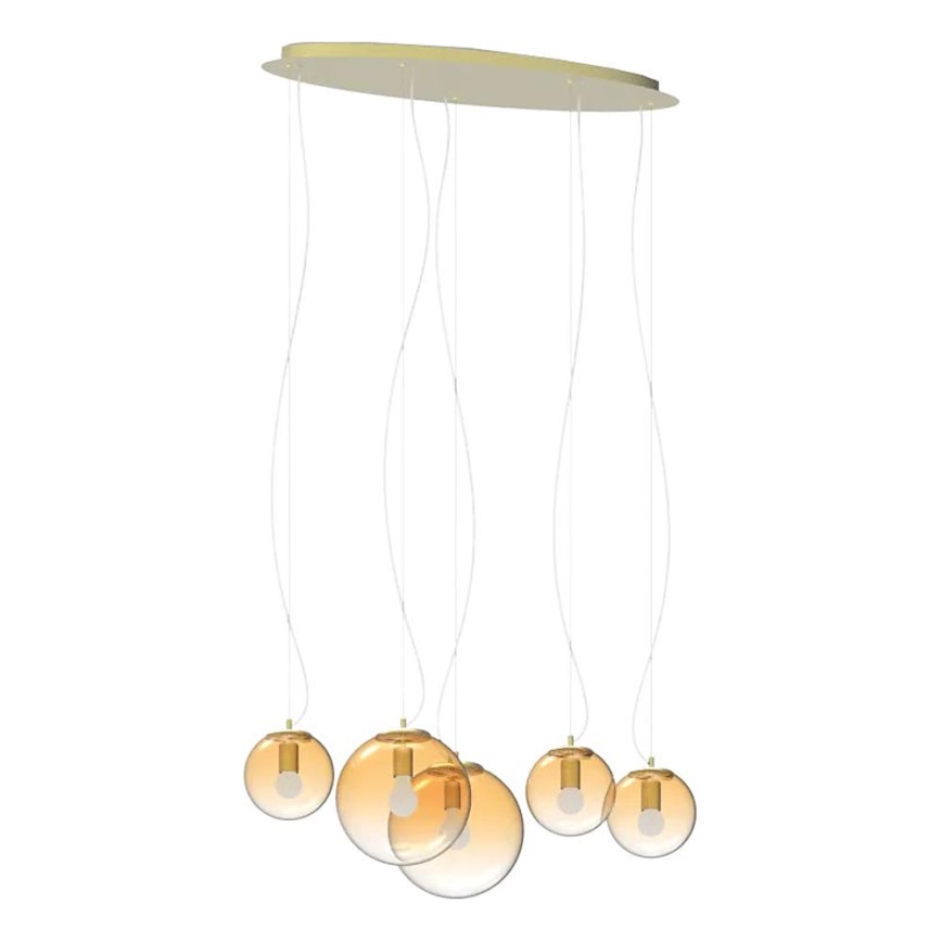 Ideal Lux - Suspension filaire MAPA 5xE27/42W/230V doré/fumé