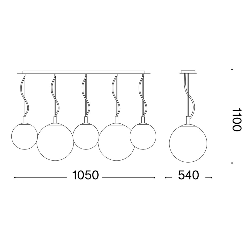 Ideal Lux - Suspension filaire MAPA 5xE27/42W/230V doré/fumé