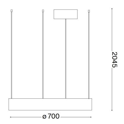 Ideal Lux - Suspension filaire ORACLE LED/35W/230V 3000K d. 70 cm CRI 90 noir