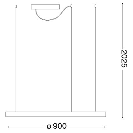 Ideal Lux - Suspension filaire ORACLE LED/55W/230V 3000K d. 90 cm blanc