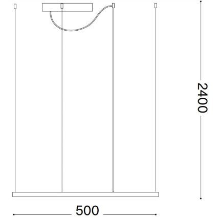 Ideal Lux - Suspension filaire ORACLE SLIM LED/33W/230V 3000K 50x50 cm noir