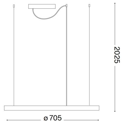 Ideal Lux - Suspension filaire ORACLE SLIM LED/38W/230V 3000K d. 70 cm noir