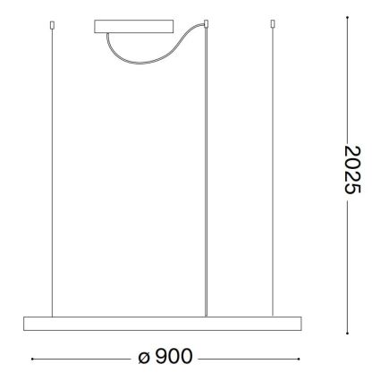Ideal Lux - Suspension filaire ORACLE SLIM LED/53W/230V 2700K d. 90 cm blanc