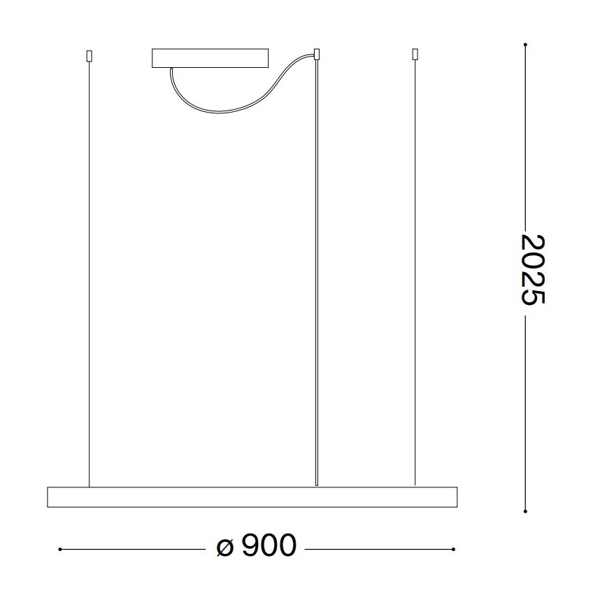 Ideal Lux - Suspension filaire ORACLE SLIM LED/55W/230V 4000K d. 90 cm blanc