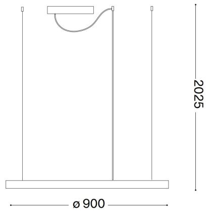 Ideal Lux - Suspension filaire ORACLE SLIM LED/55W/230V 4000K d. 90 cm noir