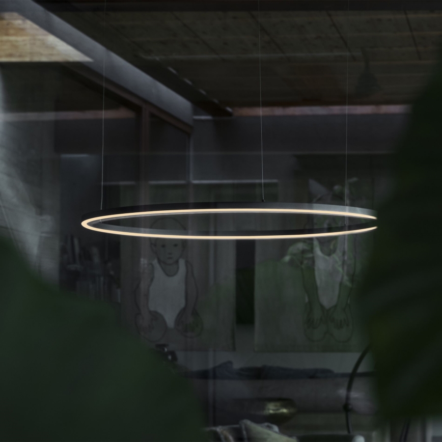 Ideal Lux - Suspension filaire ORACLE SLIM LED/89W/230V 4000K d. 150 cm noir