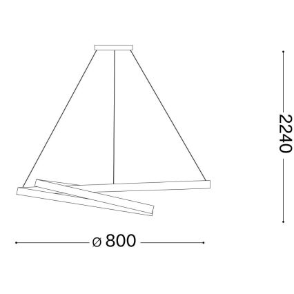 Ideal Lux - Suspension filaire OZ LED/52W/230V d. 80 cm CRI 90 noir