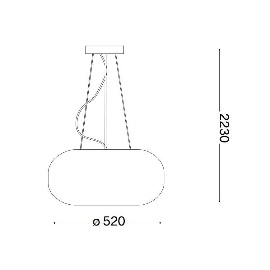 Ideal Lux - Suspension filaire ULISSE 3xE27/60W/230V d. 52 cm blanc