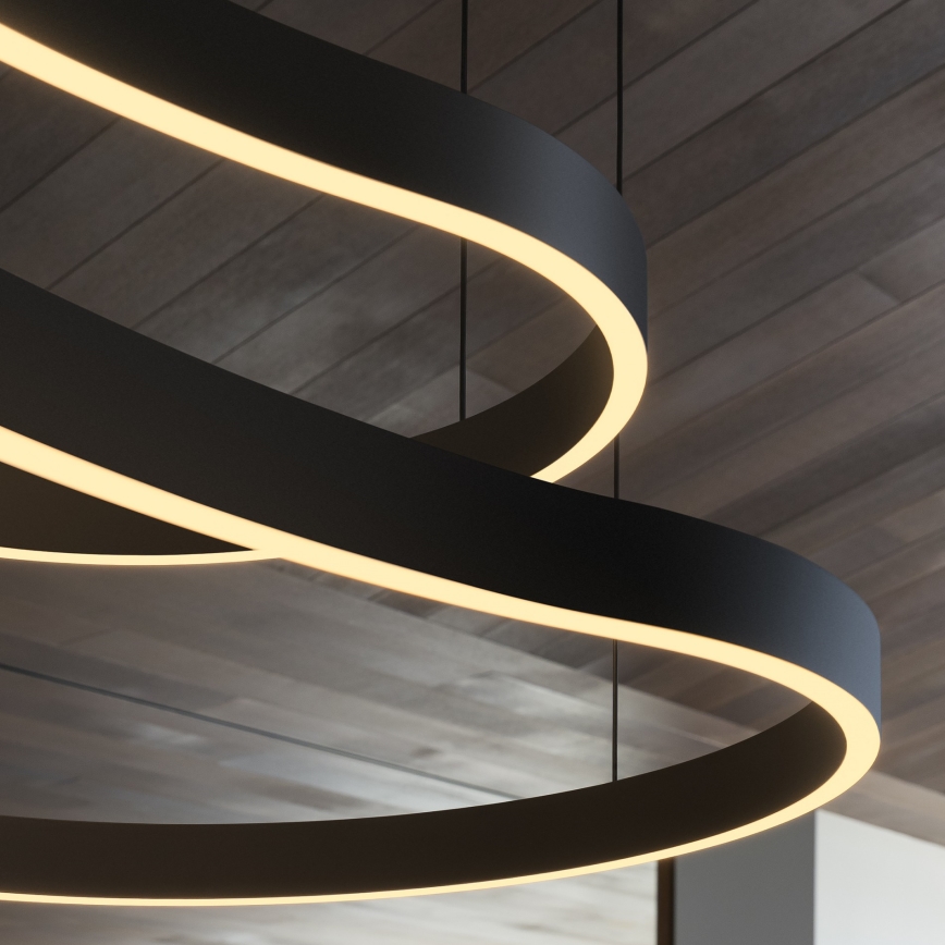 Ideal Lux - Suspension filaire WAVES LED/37W/230V CRI 90 noir