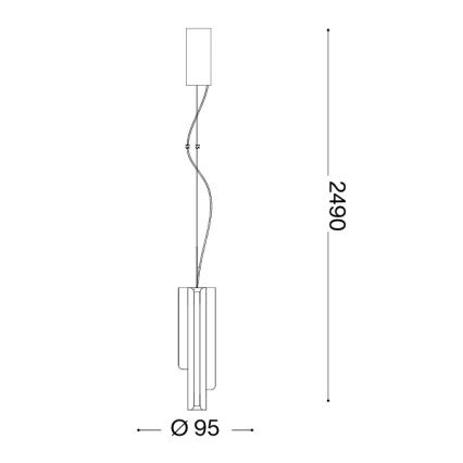 Ideal Lux - Suspension LED dimmable sur câble DORICA 3xLED/9W/230V CRI 90 Diam. 9,5 cm noire
