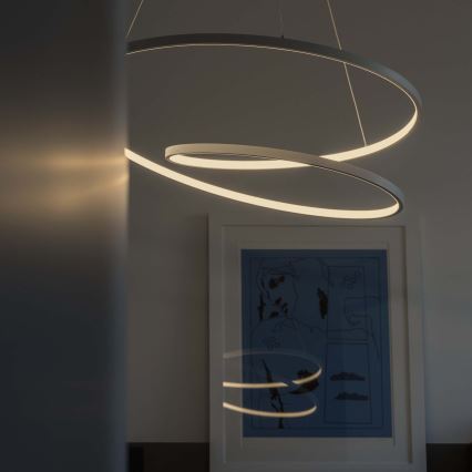Ideal Lux - Suspension LED dimmable sur câble OZ LED/48W/230V Ø 60 cm IRC 90 blanc