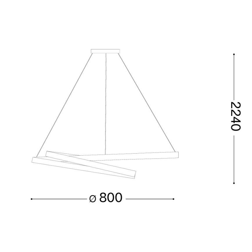 Ideal Lux - Lustre LED dimmable sur câble OZ LED/55W/230V Ø 80 cm CRI 90, finition dorée