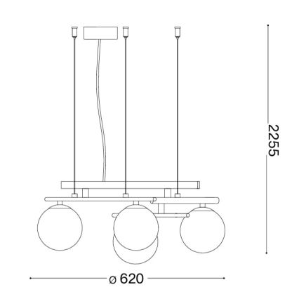 Ideal Lux - Suspension LED sur câble ATLAS 4xG9/3W/230V noir