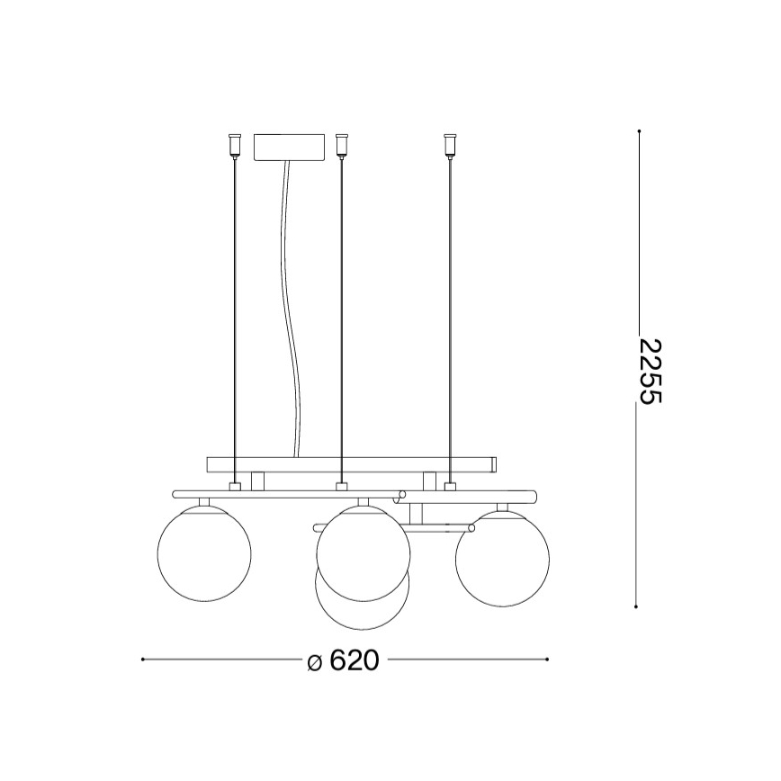 Ideal Lux - Suspension LED sur câble ATLAS 4xG9/3W/230V noir