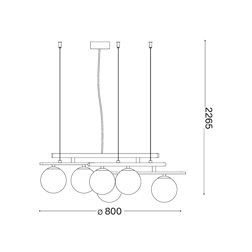 Ideal Lux - Suspension LED sur câble ATLAS 6xG9/3W/230V noir