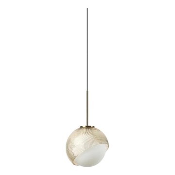 Ideal Lux - Suspension LED sur câble BLOOM 1xG9/3W/230V Ø 11,5 cm doré/beige fumé