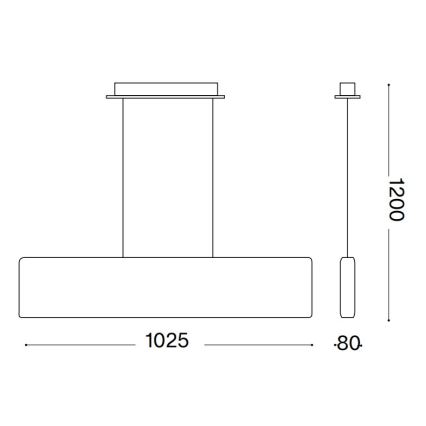 Ideal Lux - Suspension LED sur câble DESK LED/32W/230V 102,5 cm IRC 90 blanche