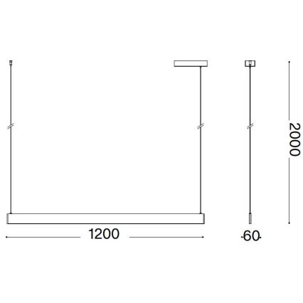 Ideal Lux - Suspension LED sur câble DESK LED/36W/230V 120 cm CRI 90 blanche