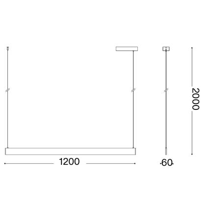 Ideal Lux - Suspension LED sur câble DESK WIDE LED/36W/230V CRI 90 120 cm noire