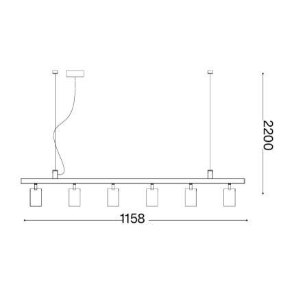 Ideal Lux - Suspension LED sur câble DYNAMITE 6xGU10/7W/230V IRC 90 blanche