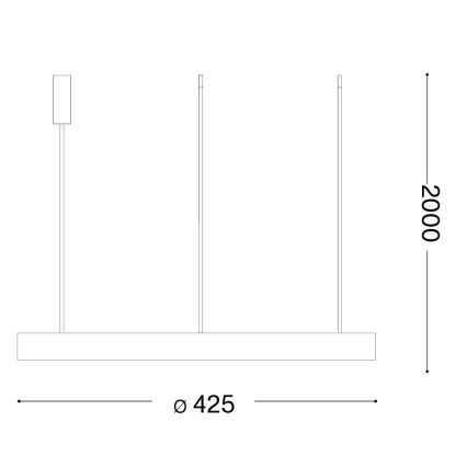Ideal Lux - Suspension LED sur câble GEMINI LED/36W/230V 4000K Ø 42,5 cm IRC 90 blanche