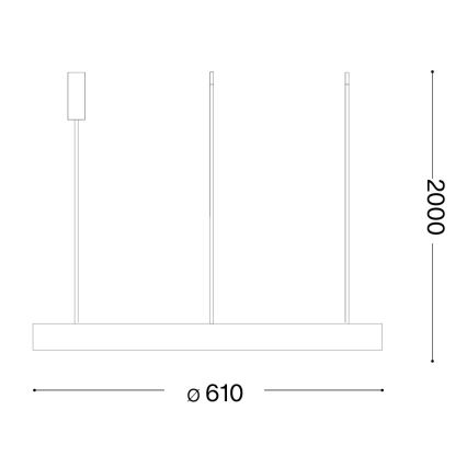 Ideal Lux - Suspension LED sur câble GEMINI LED/47W/230V 4000K Ø 61 cm CRI 90 laiton