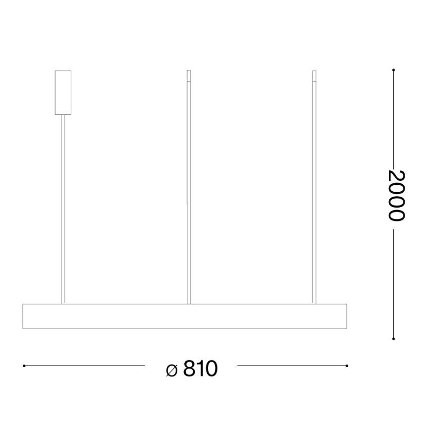 Ideal Lux - Suspension LED sur câble GEMINI LED/56 W/230 V 2700 K Ø 81 cm IRC 90 laiton