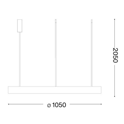 Ideal Lux - Suspension LED sur câble GEMINI LED/78W/230V 2700K Ø 105 cm IRC 90 laiton