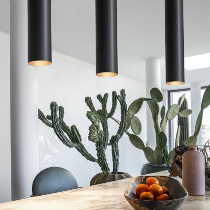 Ideal Lux - Suspension LED sur câble LOOK 1xGU10/7W/230V CRI 90 Ø 6 cm noire