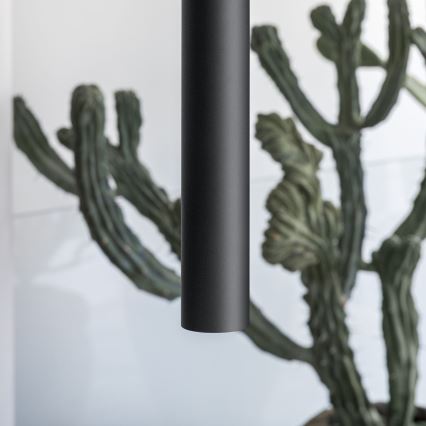 Ideal Lux - Suspension LED sur câble LOOK 1xGU10/7W/230V CRI 90 Ø 6 cm noire