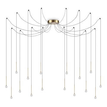 Ideal Lux - Suspension LED sur câble LUCCIOLA 16xLED/16W/230V CRI 90, design araignée en laiton