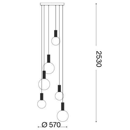 Ideal Lux - Suspension LED sur câble ODEON LED/39W/230V IRC 90 Ø 57 cm beige/blanc