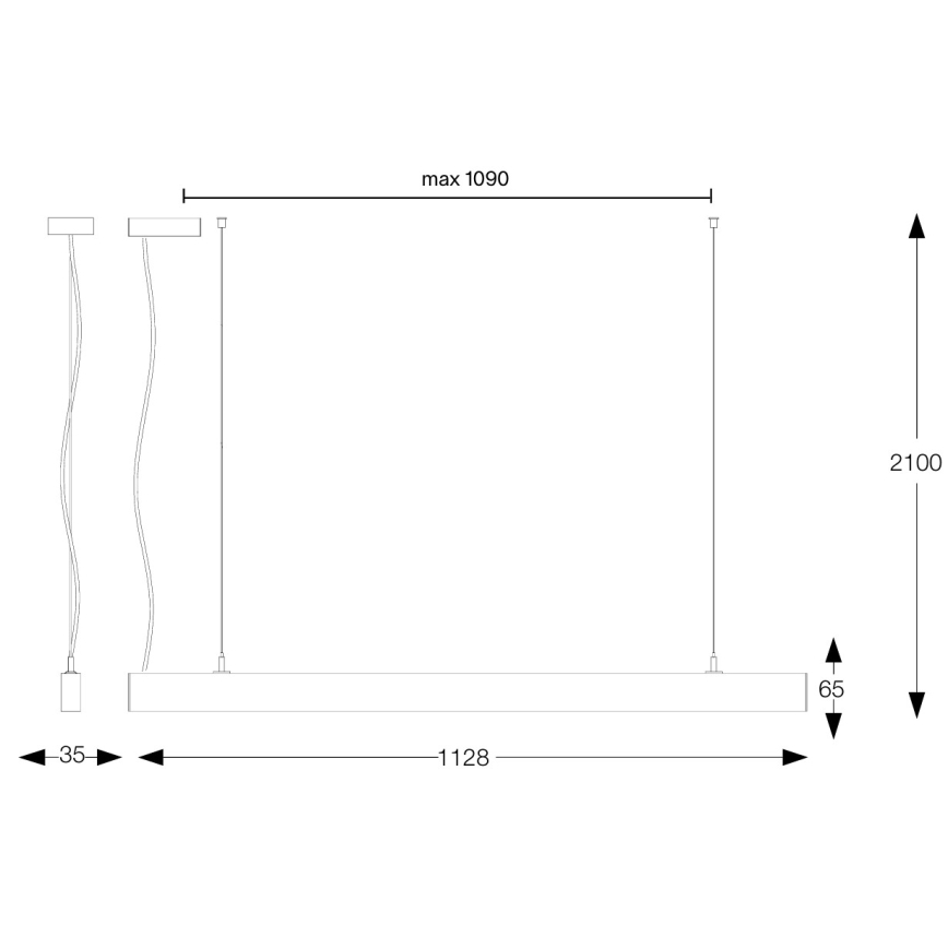 Ideal Lux - Suspension LED sur câble OFFICE LED/30W/230V 4000K IRC 90 noir