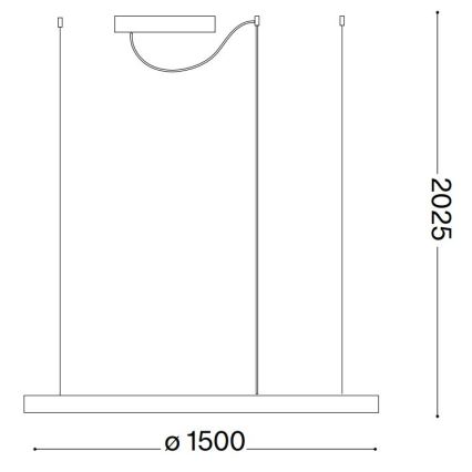 Ideal Lux - Suspension LED sur câble ORACLE SLIM LED/83W/230V 4000K IRC 90 Ø 150 cm blanc