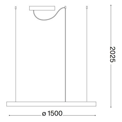 Ideal Lux - Suspension LED sur câble ORACLE SLIM LED/29W/230V 2700K IRC 90 Ø 50 cm blanche