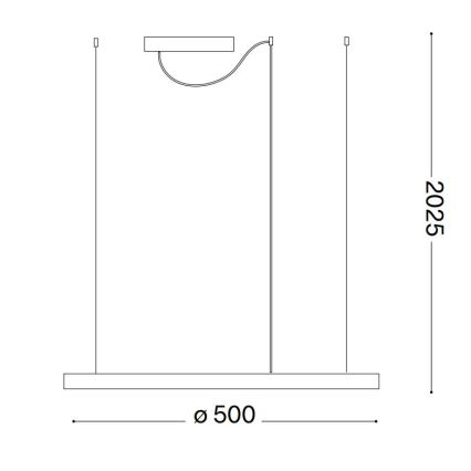 Ideal Lux - Suspension LED sur câble ORACLE SLIM LED/29W/230V 4000K CRI 90 Ø 50 cm blanc