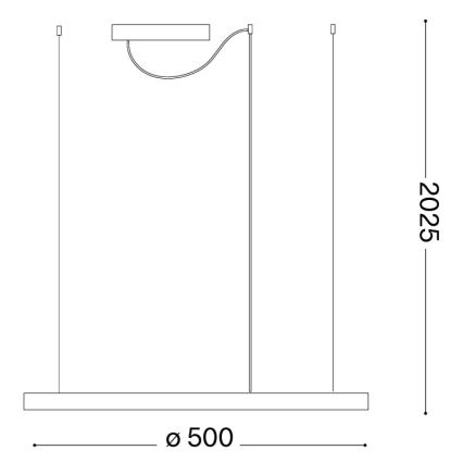 Ideal Lux - Suspension LED sur câble ORACLE SLIM LED/29W/230V 3000K CRI 90 Ø 50 cm dorée