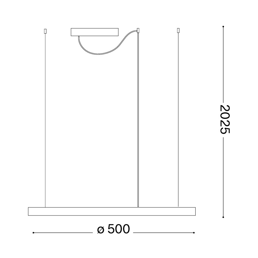 Ideal Lux - Suspension LED sur câble ORACLE SLIM LED/29W/230V 3000K CRI 90 Ø 50 cm dorée