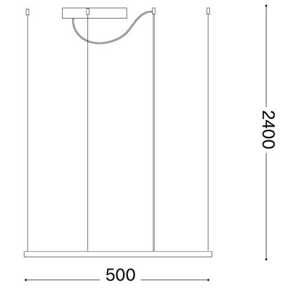 Ideal Lux - Suspension LED sur câble ORACLE SLIM LED/33W/230V 3000K CRI 90 50x50 cm dorée